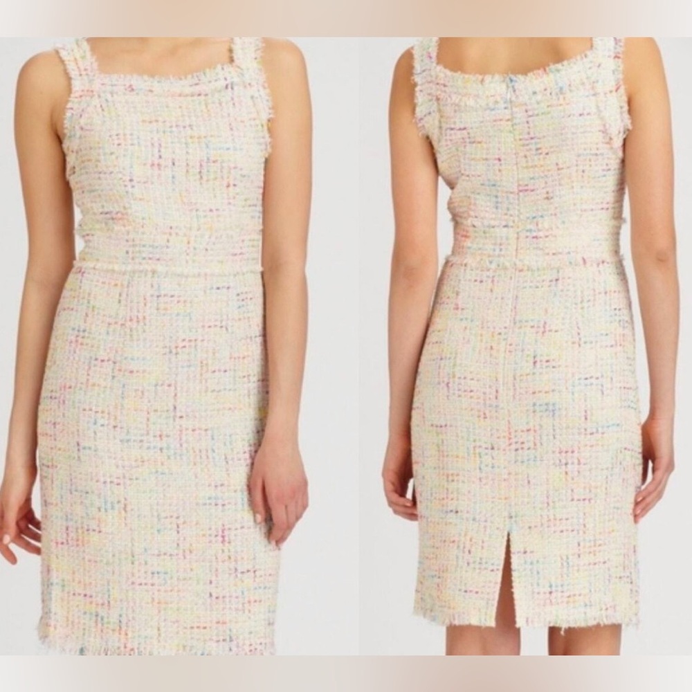 Theia Tweed Colorful Dress